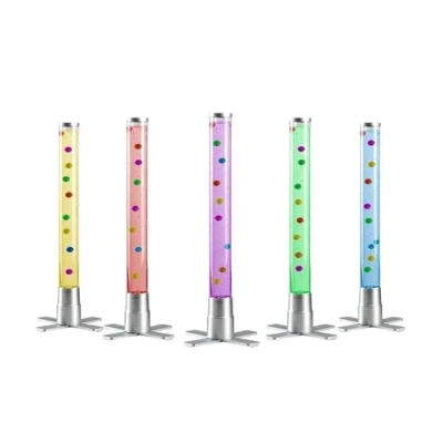Image of MiniSun 60cm Colour Changing Sensory Mood Silver Cross Base LED Novelty Bubble Ball Motion Lamp