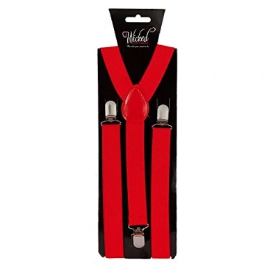 Image of Wicked Costumes Adult Unisex Adjustable Red Braces Fancy Dress Accessory