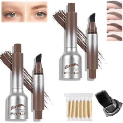Image of Pagevine Brush Brow, Liftique Eyebrow, Instant Brow Brush, Liquid Eyebrow Fection Angled &amp; Dip (2pcs,03Light Brown)