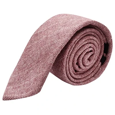 Image of King &amp; Priory Burgundy Herringbone Tie