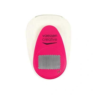 Image of Vaessen Creative Craft Paper Punch Scalloped Rectangle 2,1 x 3,4 cm Circle Cutter for Crafting and Card Making