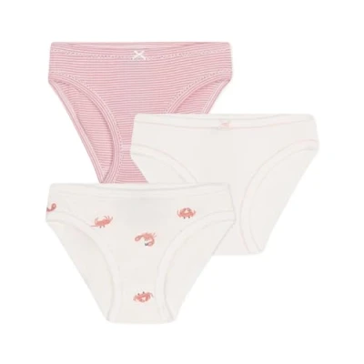 Image of Petit Bateau KIDS Culottes 3 PACK Briefs for kids, Size: 2y, Charme/marshmallow/papaye