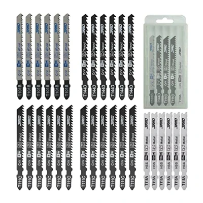Image of JMD 30 Piece T101B T44D T111C T118A Mixed Jigsaw Blades Metal Wood Set for Cutting Jig Saw Compatible with Bosch Dewalt Makita Milwaukee etc