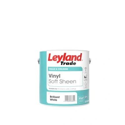 Image of Leyland Trade Soft Sheen Emulsion Paint Brilliant White 2.5L
