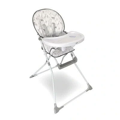Image of My Babiie MBHC1 Compact Highchair Ultra Lightweight (5kg), Foldable, Easy Clean, Padded Seat, Footrest, Tray Cup Holder, for Toddler, from 6 Months to 3 Years (15kg) Safari