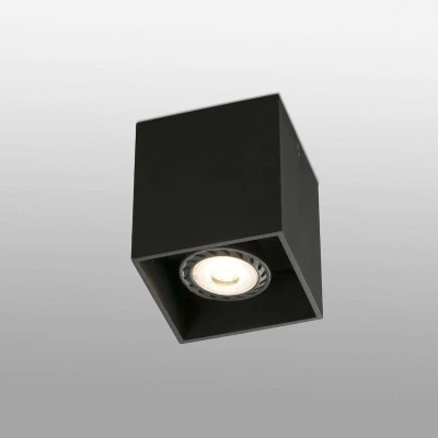 Image of Faro Lighting Tecto 1 Light Square Surface Mounted Downlight Black, GU10