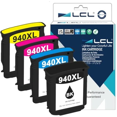 Image of LCL 940XL C4906AE C4907AE C4908AE C4909AE (4 Pack KCMY) Ink Cartridge Compatible for HP Officejet Pro 8000 A809a A811a A809n 8500A 8000AIO 8000W Wireless 8500 A909b A909a A909n