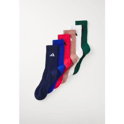 Image of adidas Performance Cushioned Unisex 6 PACK Sports socks, Size: 4.5 5.5, Team royal blue/dark blue/warm clay/pure ruby
