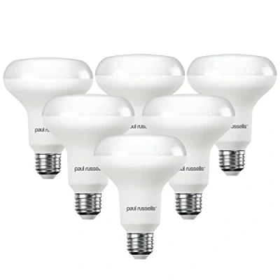 Image of paul russells Cool White E27 Spotlight 10W LED Reflector R80 Light Edison Screw 60w Equivalent Bulb 940 Lumen 4000K Frosted 120 Beam Angle ES Energy Saving Lightbulbs, Pack of 6