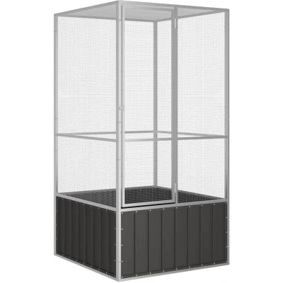 Image of vidaXL Bird Cage Anthracite 111x107x211.5 cm Galvanised Steel