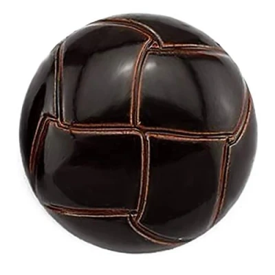 Image of Anjing 10 Pcs Plastic Round Buttons Imitation Leather Pattern for Suit Dress Coat Embellish Coffee 25mm