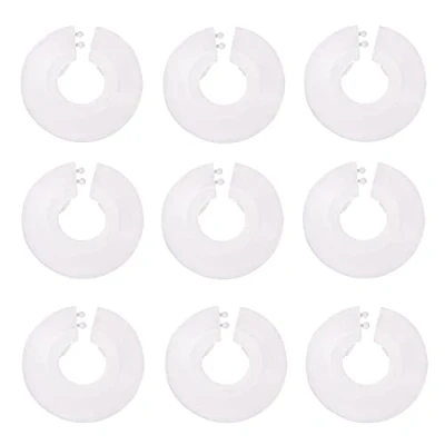 Image of Matory 8 Pack Pipe Collars Plastic Radiator Covers White for 15 mm Diameter