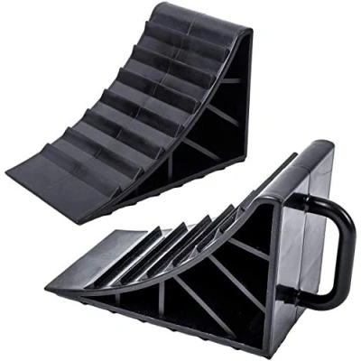 Image of MSA 2 x wheel chocks with handle Brake wedges Caravan Trailer