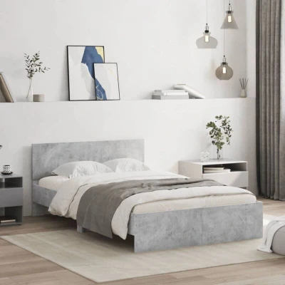 Image of vidaXL Bed Frame without Mattress Concrete Grey 120x200 cm