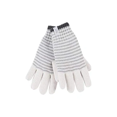 Image of HEAT HOLDERS Ladies Cute Striped Fairisle Warm Knitted Fleece Lined Winter Thermal Gloves (M/L, Cream (Oslo))