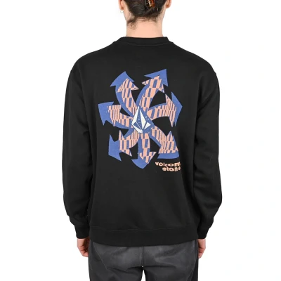 Image of Volcom Men&#039;s Watanite Crew Fleece Sweatshirt, Black, L