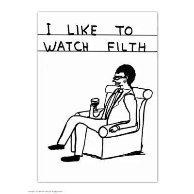 Image of Funny Rude Humorous &#039;David Shrigley Watch Filth&#039; Postcard