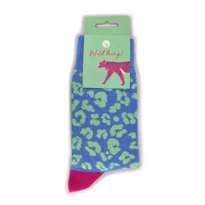 Image of Snazzy Socks Wild Thing! Leopard Print Ladies Size 4 7 Novelty Sock Gift LKSOCK007