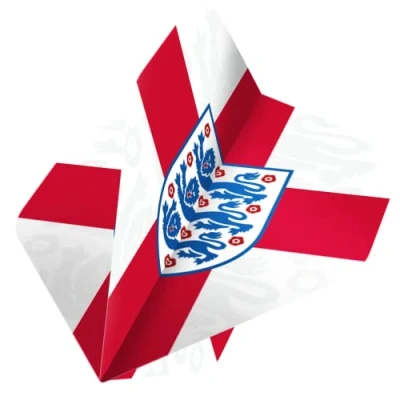 Image of Darts Corner England Dart Flights Officially Licensed FA St Georges Cross in Standard No2 Shape (F3856) 3 Sets