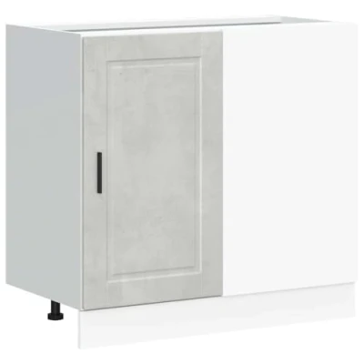 Image of vidaXL Kitchen Base Cabinet Concrete Grey Engineered Wood Modern Storage Solution Adjustable Feet 86x46x81.5 cm