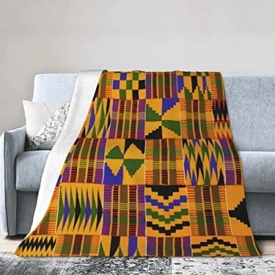 Image of African Weaving Soft Micro Flannel Blanket Throw, Warm Cozy Lightweight Decorative for Sofa Couch Bed, Printed Gifts Kids Girls Boys Women Men