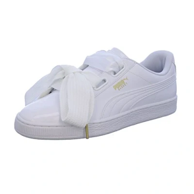 Image of Puma Women&#039;s Basket Heart Patent Wn&#039;s Trainers, White White, 5 UK