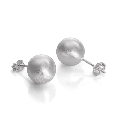 Image of Brushed Sterling Silver 5mm Ball Stud Earrings