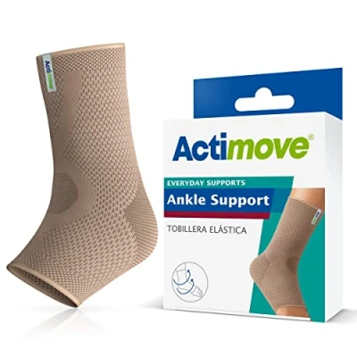 Image of Actimove Everyday Supports Ankle Support For Men and Women Helps with Pain Relief Swelling Chronic Overuse Injuries Left/Right Wear Beige, Medium