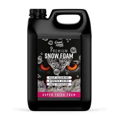 Image of Primal Instinct Premium Snow Foam Quick Wash Concentrated Car Shampoo for Pressure Washers Super Thick &amp; Non Caustic 5 Litre, Clear