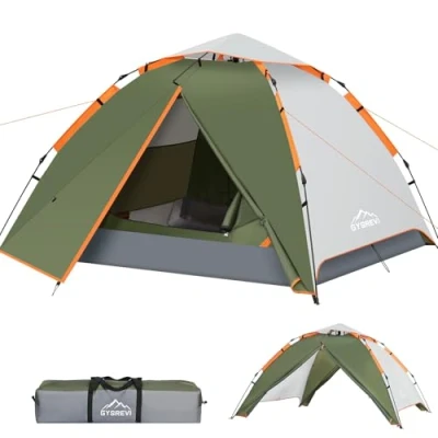Image of Gysrevi Camping Tent, 3 Man Instant Pop Up Tent Waterproof, Large Double Layer Automatic Dome Outdoor Backpacking Tents for