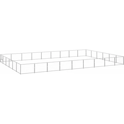 Image of vidaXL Dog Kennel Silver 54 m² Steel