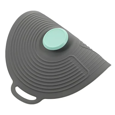Image of Angoily Universal Silicone Lid for Pots and Pans Heat Resistant Food Suction Airtight Seal Bowls Plate (Grey 32.5 x cm)