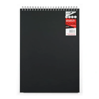 Image of Silvine A3+ Hardback Sketch Book smooth cartridge paper,Black. Ref 484 (297 x 432mm)60 Sheets of 130gsm