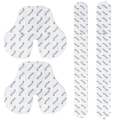 Image of axion Set electrodes compatible to SANITAS &amp; BEURER 4 back TENS EMS pads for electrostimulation machines 3.5mm button brand quality