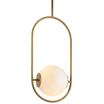 Image of Everley 1 Light Pendant Vintage Brass, Glass.