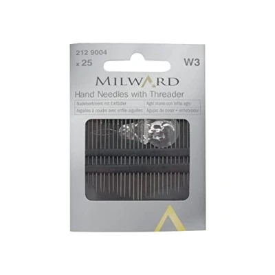 Image of Milward Hand Sewing needle Assortment With Threader. Pack of 25 needles. (Sharps, Betweens, Embroidery, Darners, Chenille and Tapestry)