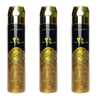 Image of Variety of Arabic Air Freshener 300ML Incense for Interior 3 Pack + Free Bakhoor (Oud 24 Hours)