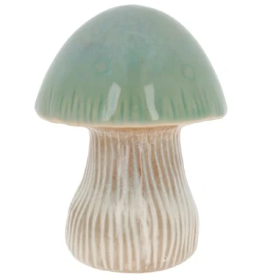 Image of Shudehill Giftware Pretty Mushroom Toadstool Pastel Ornament Pink, Green or Blue Neutral Designs Home Decoration (Green Single)