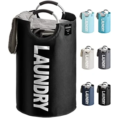 Image of YOUDENOVA Laundry Baskets Collapsible 82L Foldable Washing Basket Large Fabric Hamper Bag for Bedroom Black