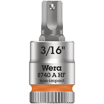 Image of Wera 8740 A HF Zyklop In Hex Plus holding function bit socket, 1/4&quot; drive, 3/16&quot;x28mm, 05003386001