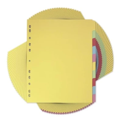 Image of Elba A4 10 part file dividers, Assorted, Pack of 25 Folders