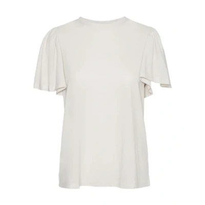 Image of VERO MODA Women&#039;s Vmivana Onella SS O Neck Top VMA Noos T Shirt, Oatmeal, M