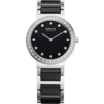 Image of BERING Women Analog Quartz ceramic collection Watch with stainless steel/Ceramic Strap and Sapphire Crystal 10729 702