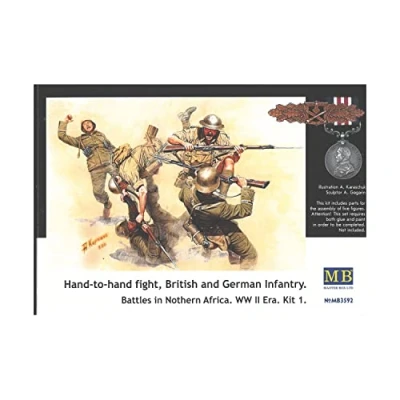 Image of Masterbox 1:35 Scale British and German Infantry, Battles in North Africa Assembly Parts