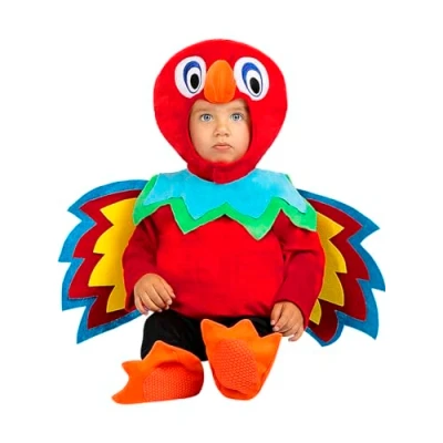 Image of Funidelia Parrot Costume for Babies baby Animals, Bird Costumes kids, accessory fancy dress &amp; props Halloween, carnival parties Size 12 24 months Red