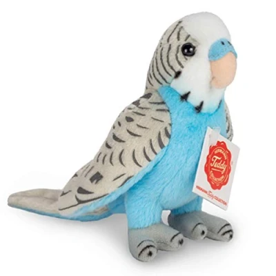 Image of Teddy Hermann 94159 Budgie Blue 5,1&quot;/13 cm, Soft Toy, Plush Toy