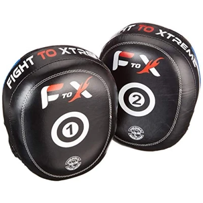 Image of Vader Sports Pro Focus Pads Air Mitts Leather Hook &amp; Jab Curved MMA Punch