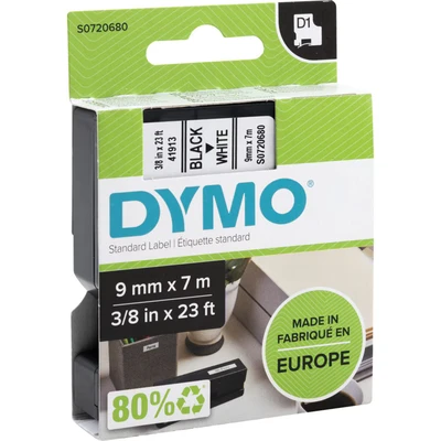 Image of Dymo D1 Tape 9MM Black on White