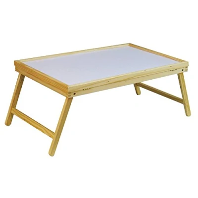 Image of Folding Wooden Bed Tray with Angle Adjustable Tray. Serving, Breakfast in Bed,Table for Eating or Work. Use Laptops, do Puzzles and Read. Legs. on Beds Your Lap Chairs.