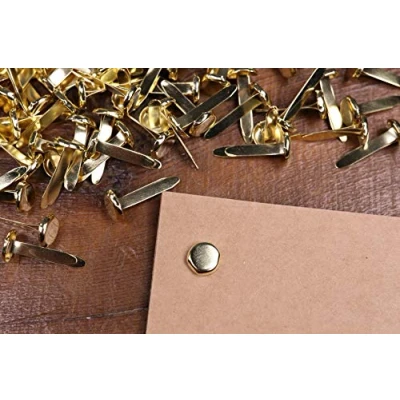 Image of redchocol8® 100 x Gold Paper Fasteners Split Pins Binding Office Craft 19mm